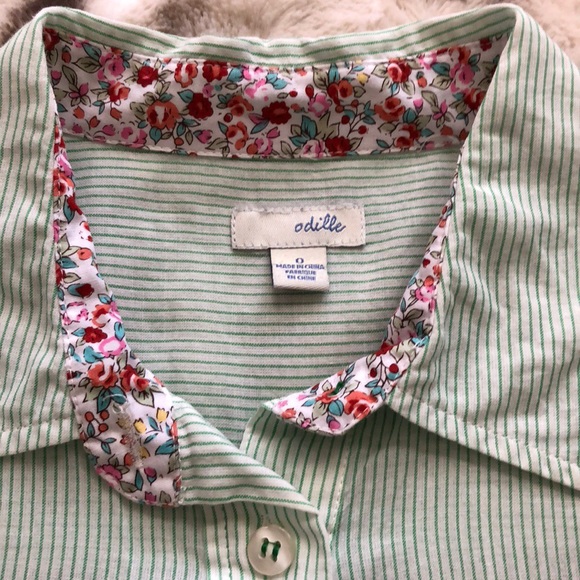 Odille Ruffle-hem button-down blouse - Picture 2 of 7